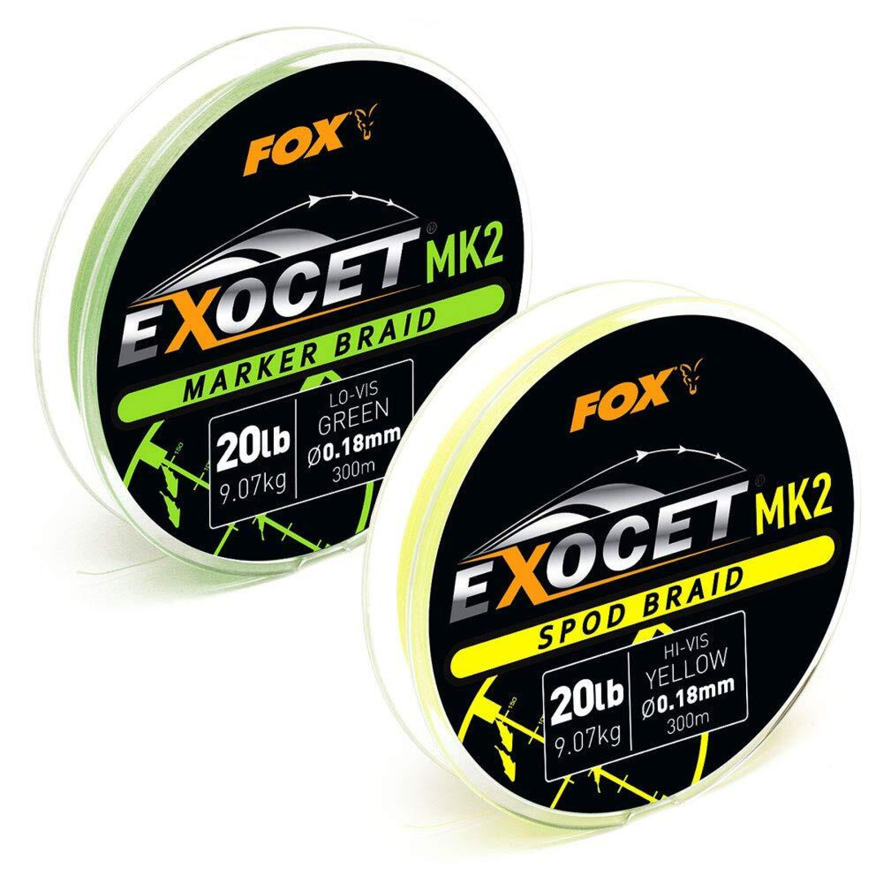 Fil tressé Fox Exocet MK2 Spod 0.18mm/20lb x300m