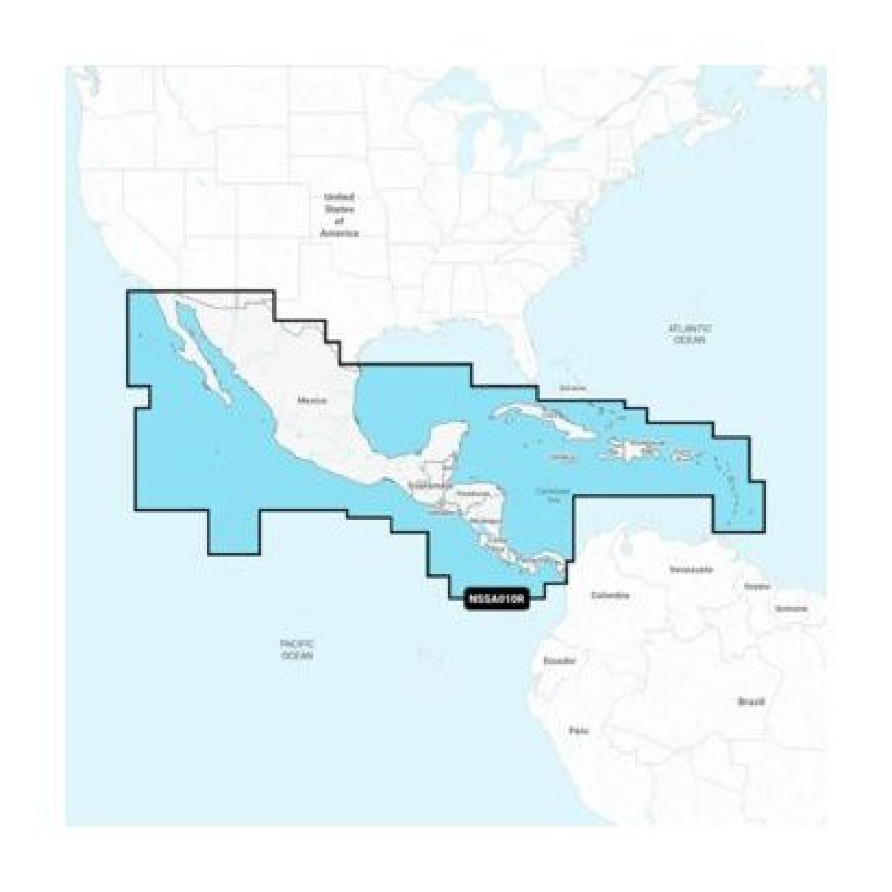 Carte navigation Amerique Centrale et Caraibes Navionics SD