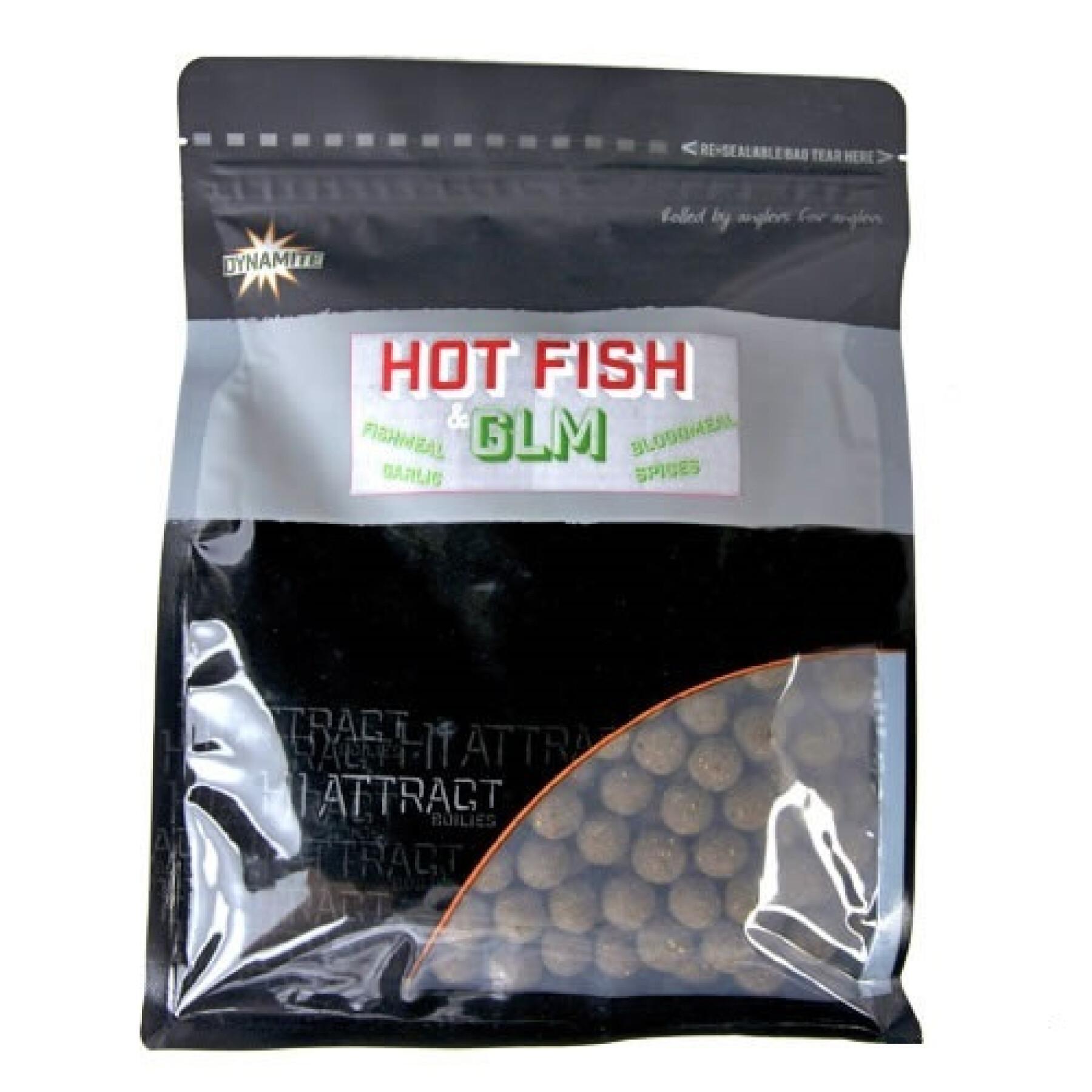 Bouillettes Hot Fish & GLM 20mm Dynamite Baits 1kg