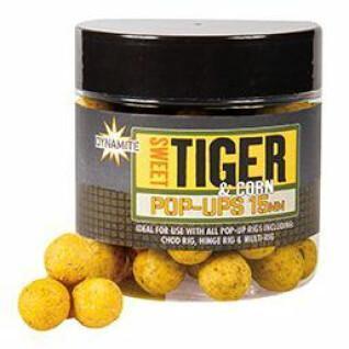 Bouillettes denses Dynamite Baits sweet tiger & corn Pop-ups 15 mm