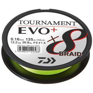 Tresse Daiwa Tournament 8 Braid Evo + chartreuse