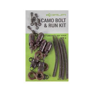 Kit de pêche petit Korum Camo Bolt & Run x5