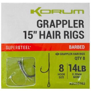 Hameçon carnassier Korum Grappler Hair Rigs 15 Barbed 8 x5