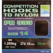 Hameçons Monté Preston Competition 333 Hooks To Nylon Size 14
